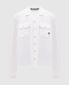 Palm Angels White linen shirt PMGE04PS26FAB001