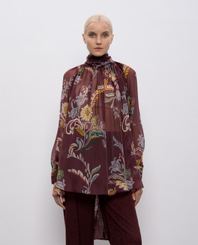 Etro Burgundy silk blouse WRJA015099SA1M0