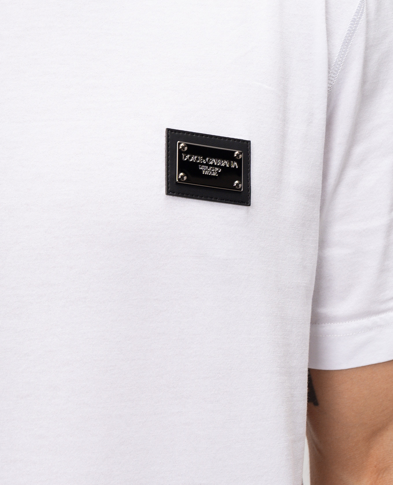 

White T-shirt with logo patch Dolce&Gabbana