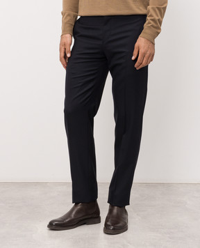 ISAIA Blue wool pants 007315P9010