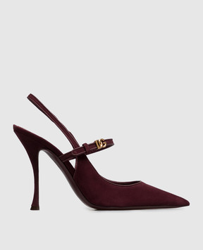 Dolce&Gabbana Burgundy suede slingbacks CG0971AQ134