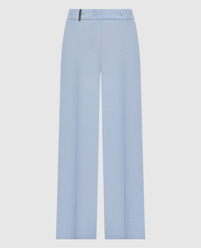 Peserico Blue pants with brand patch A0404002606