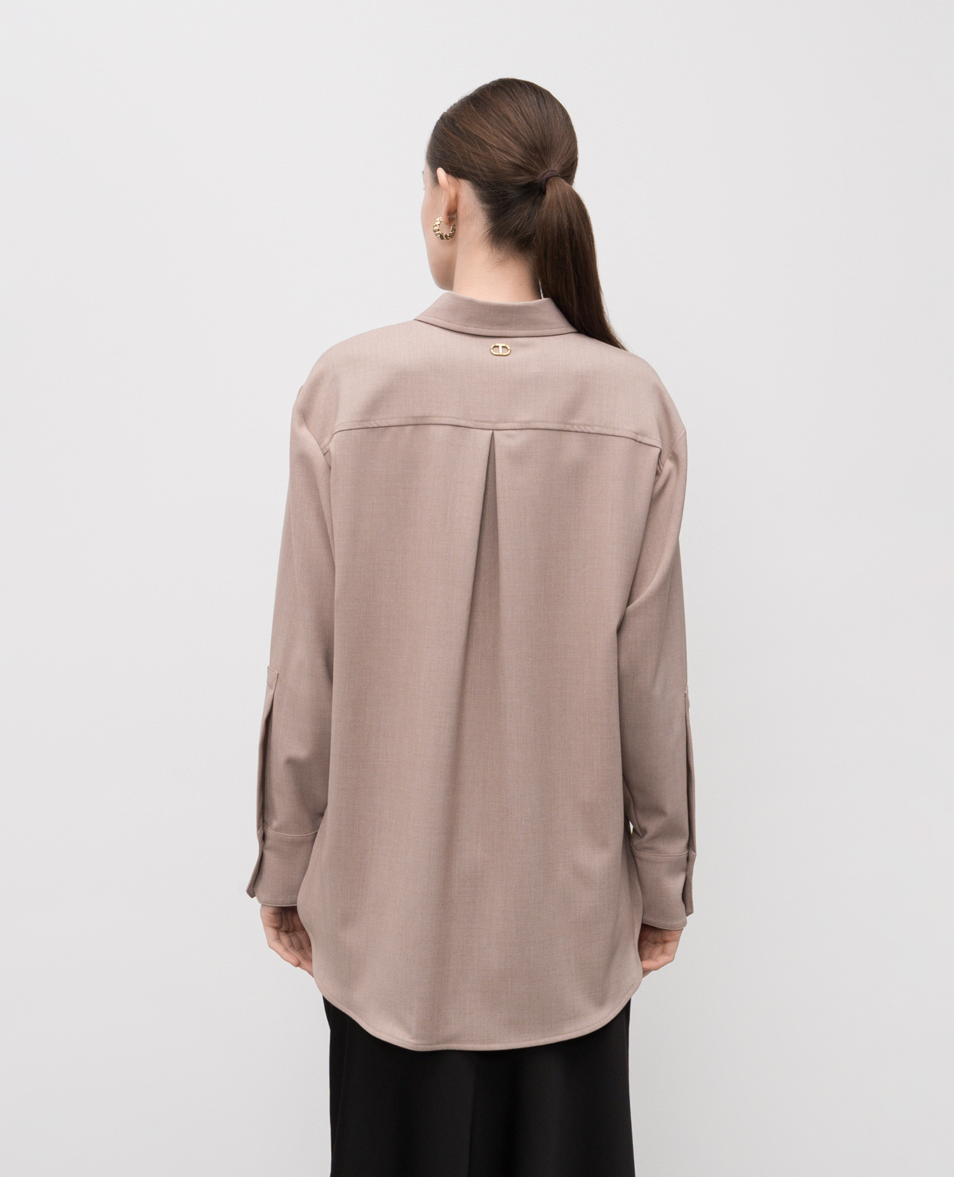 Beige shirt with logo Twinset 3