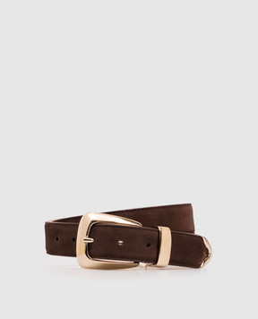 Khaite Benny brown suede belt 10013726