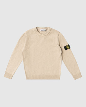 Stone Island Children's beige sweater with logo patch L1S165100005S00D314