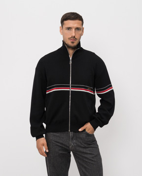 Versace Black sports jacket with logo embroidery 10257421A18340