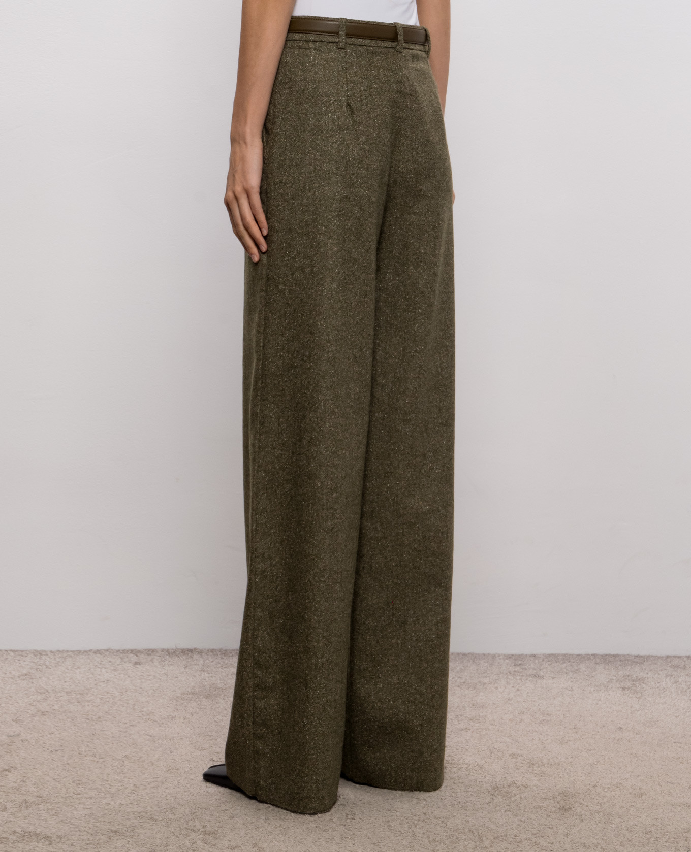 GIOIA khaki wool and silk pants Max Mara 4