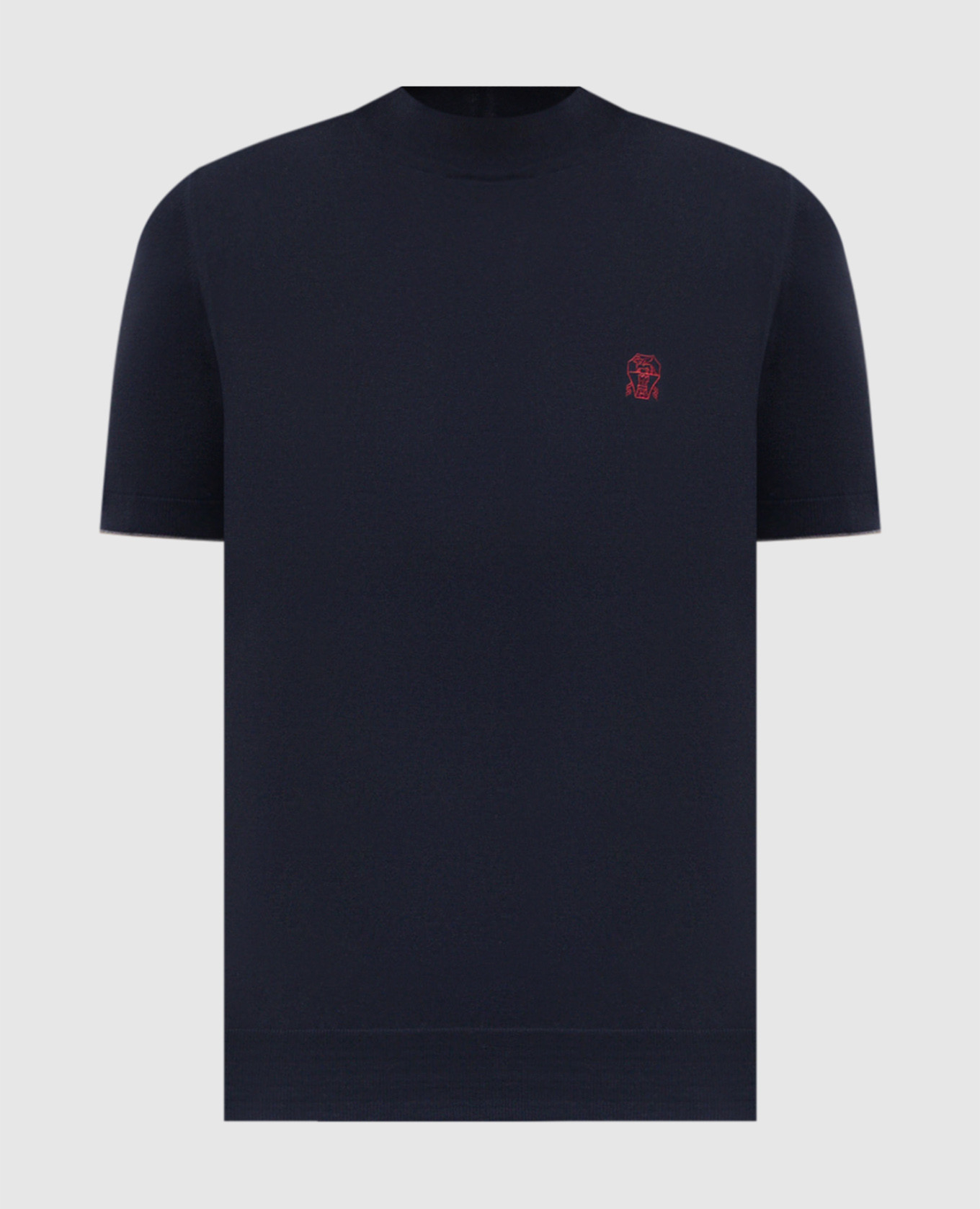 Blue T-shirt with embroidered emblem