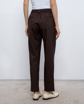 Marco Pescarolo Zeza brown wool and silk trousers ZEZAD5314