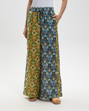 Alemais Ali Spliced patchwork linen palazzo 6197P