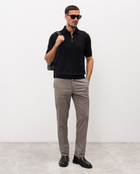 Stefano Ricci Black polo with silk K616440Z35F26109