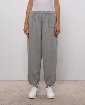 Vetements Grey joggers with logo embroidery MH27SP225G