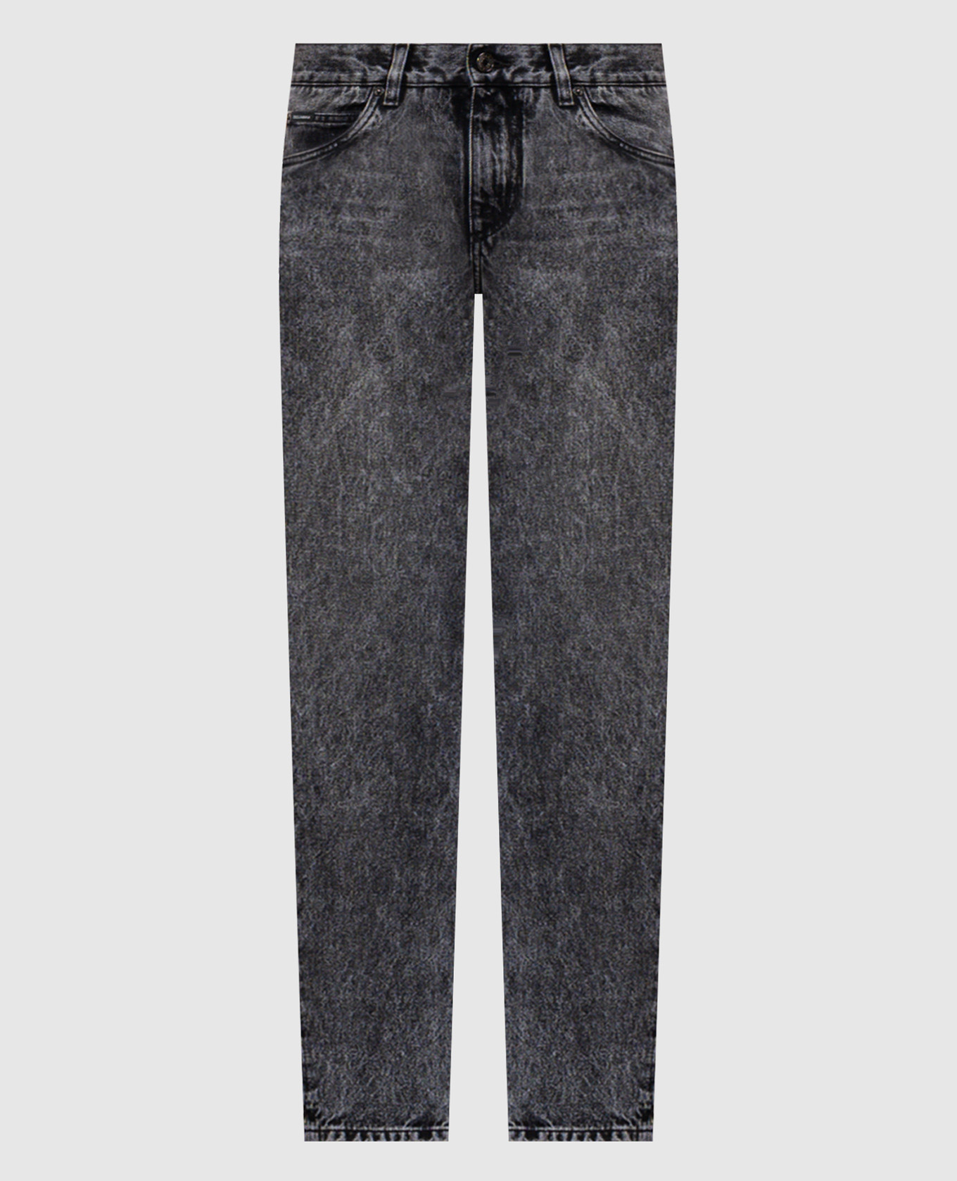 Grey jeans with logo patch Dolce&Gabbana
