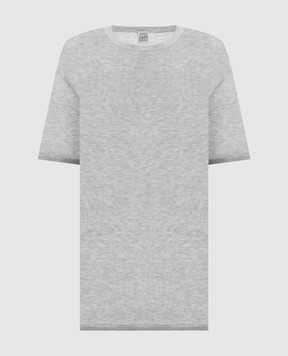 Toteme Gray melange T-shirt with cashmere 253WRT0531YA0079