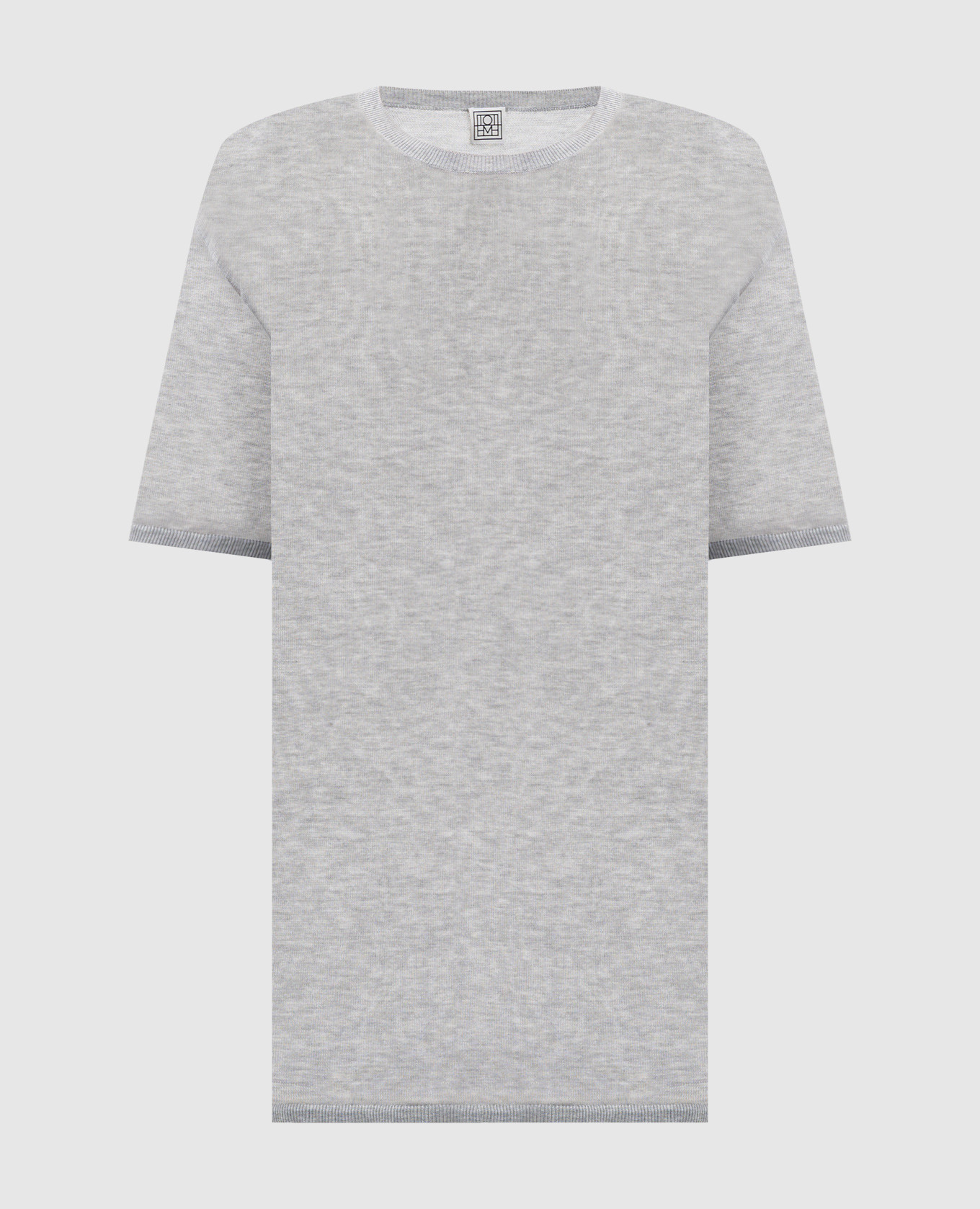 Gray melange T-shirt with cashmere