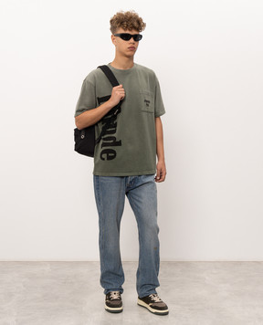 Rhude Khaki T-shirt with pocket RHPF26TT13012