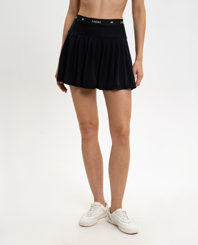 AMIRI Black pleated skirt with logo AWBOAC1006