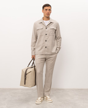 Pini Parma Beige wool pants TRCOMOFLBEI