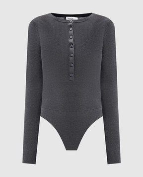 Simkhai Susanne grey ribbed silk and cashmere bodysuit 5268009K