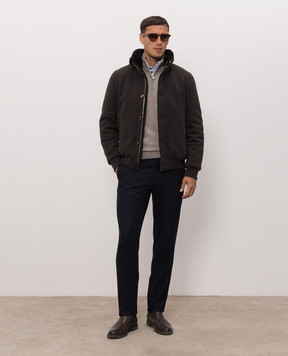 MooRER Dark brown CLEROS wool and cashmere down jacket CLEROSMRW