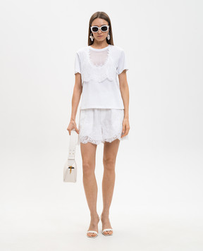 Twinset White T-shirt with lace 261TT2490