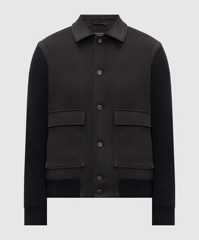 Blue wool and cashmere jacket