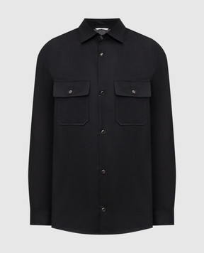 Marco Pescarolo Black wool and silk shirt NEXT5322
