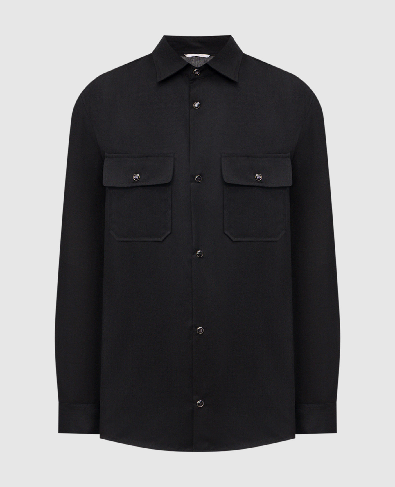 Black wool and silk shirt