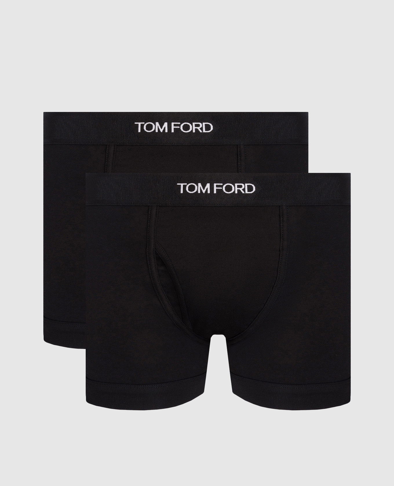 Set of black boxer briefs with logo pattern