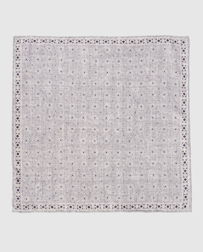Brunello Cucinelli Gray double-sided patterned silk pachet MX8670091
