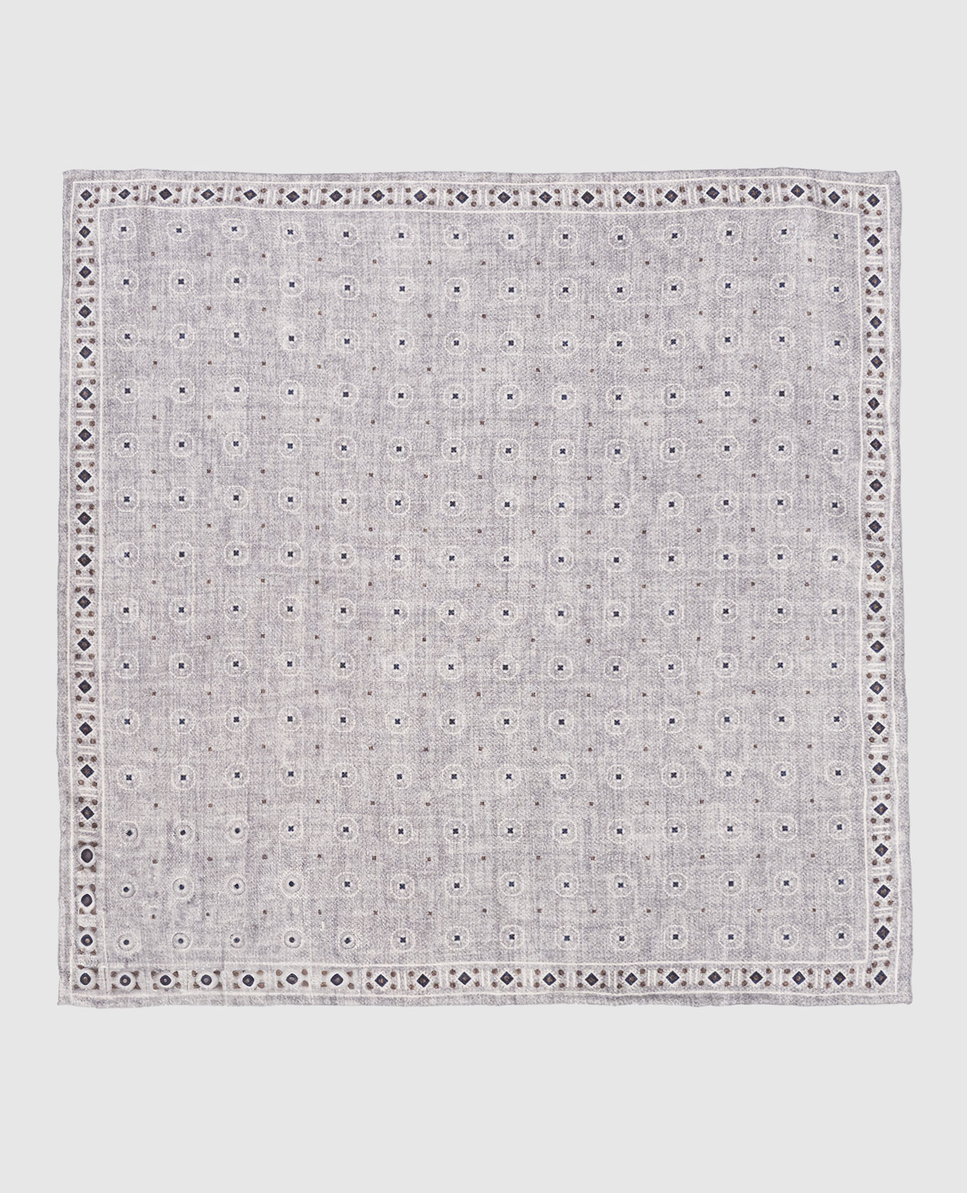 

Gray double-sided patterned silk pachet Brunello Cucinelli, Grey