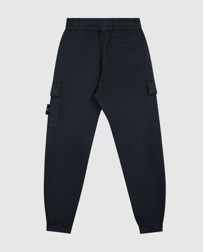 Stone Island Kids' blue joggers with logo K2S163100007S001268