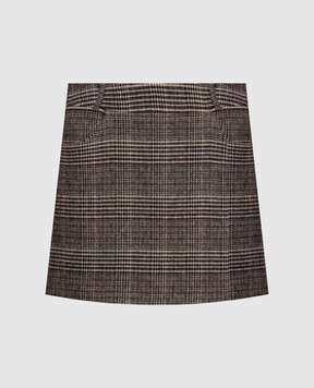 Ermanno Scervino Checked wool mini skirt D492O354ZLD