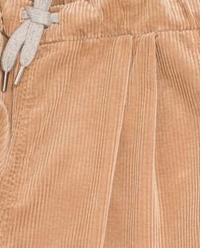 Brunello Cucinelli Children's brown corduroy pants with lapels B280NP113C