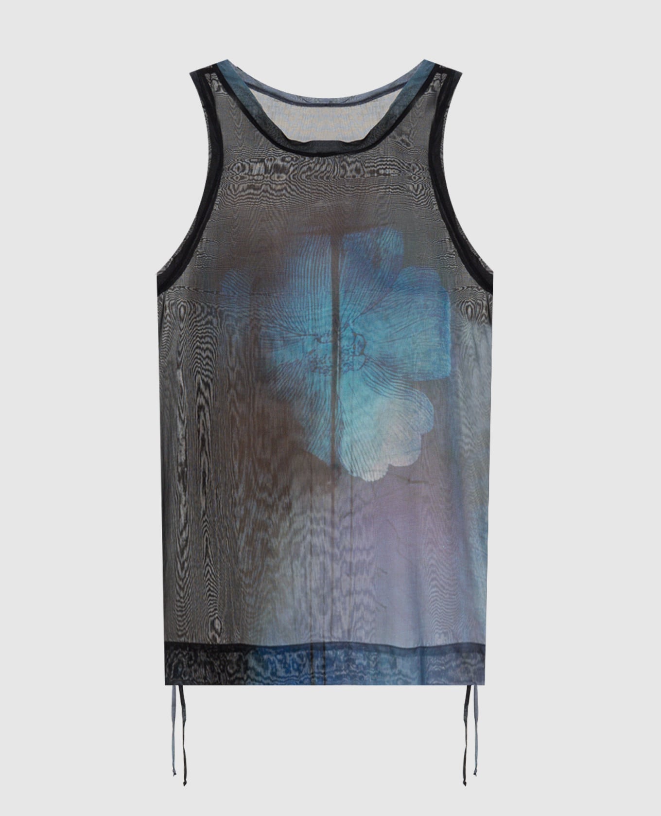 Black T-shirt with printed silk Masnada