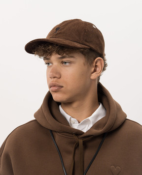 Ami Paris Brown velvet cap UCP265CO0089m