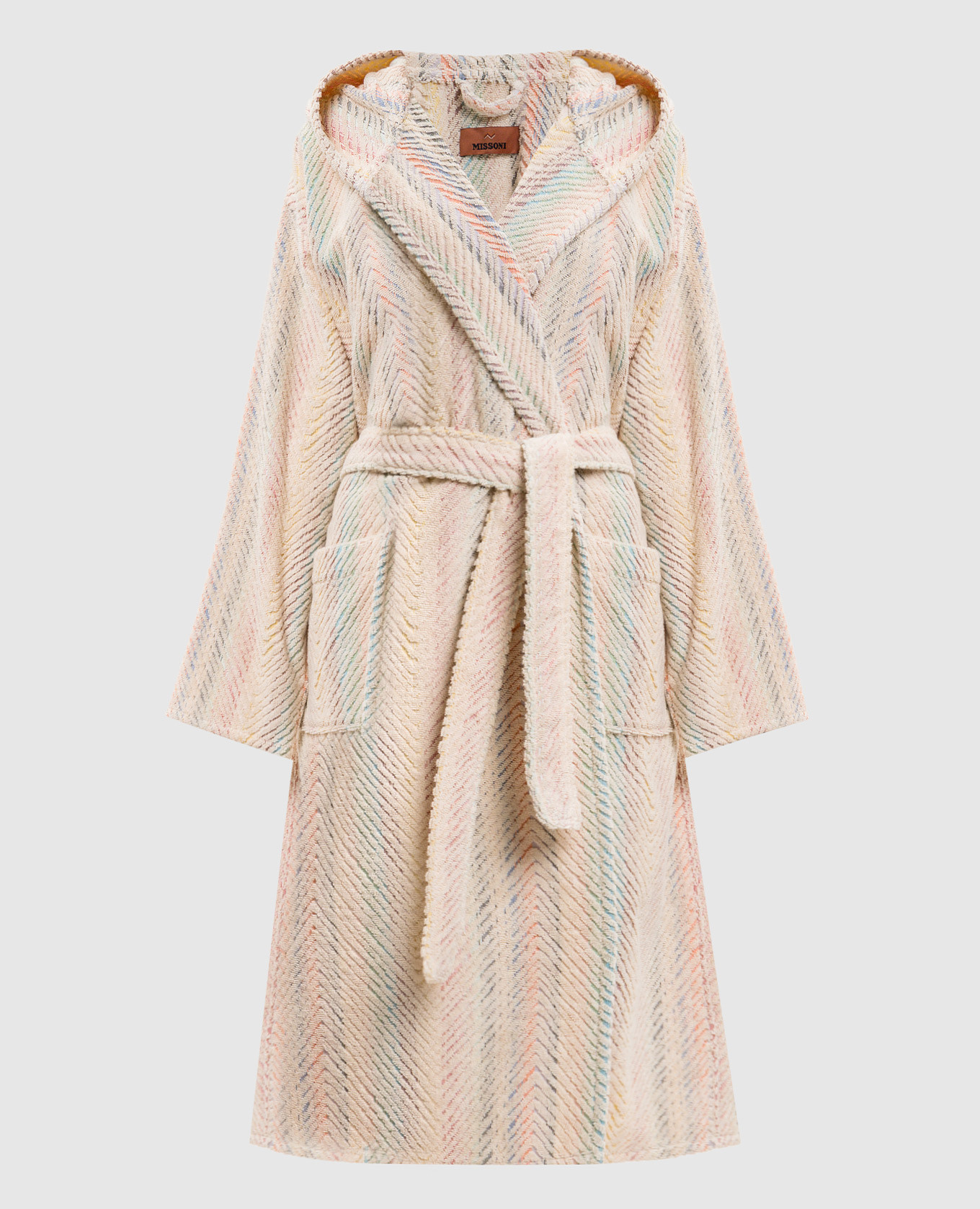 

Beige terry bathrobe Harmony with pattern Missoni Home