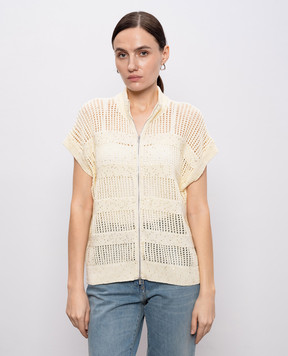 Peserico Yellow vest with sequins S99123F0509110