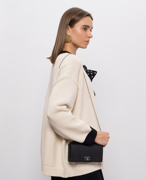 Valentino Black leather clutch VLogo 9W2P0AU1BKH