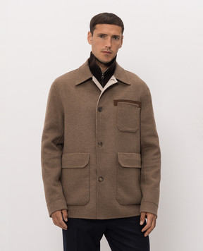 Brett Johnson Brown cashmere jacket FW26D19LP701CHE