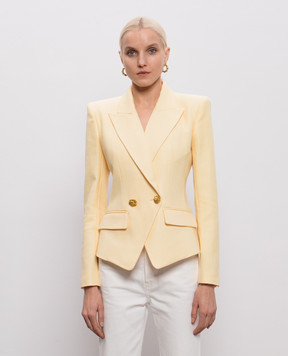 Balmain Yellow double-breasted jacket GF1SI650VI58