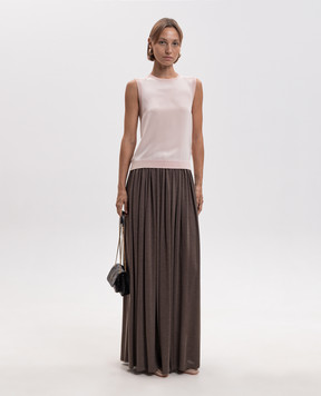 Max Mara Pink GINSENG silk and cashmere top MXMGINSENG