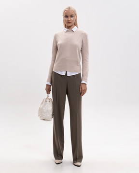 Agnona Khaki wool pants T71207YUW022