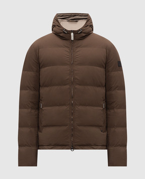 Stefano Ricci Brown down jacket with logo patch MDJ6300270519V