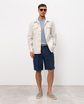 Pini Parma Blue T-shirt with contrast trim TSHIDUSTBL