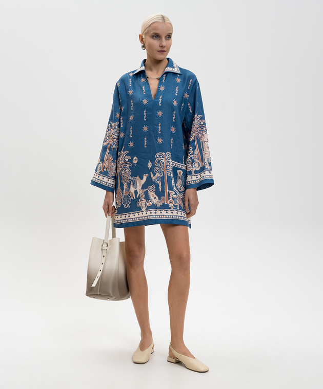Alemais - Acacia blue linen mini dress 6202D - shop with Denmark delivery at Symbol Alemais - Acacia blue linen mini dress 6202D - shop with Denmark delivery at Symbol