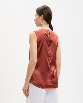 Peserico Terracotta silk top A08893D02372