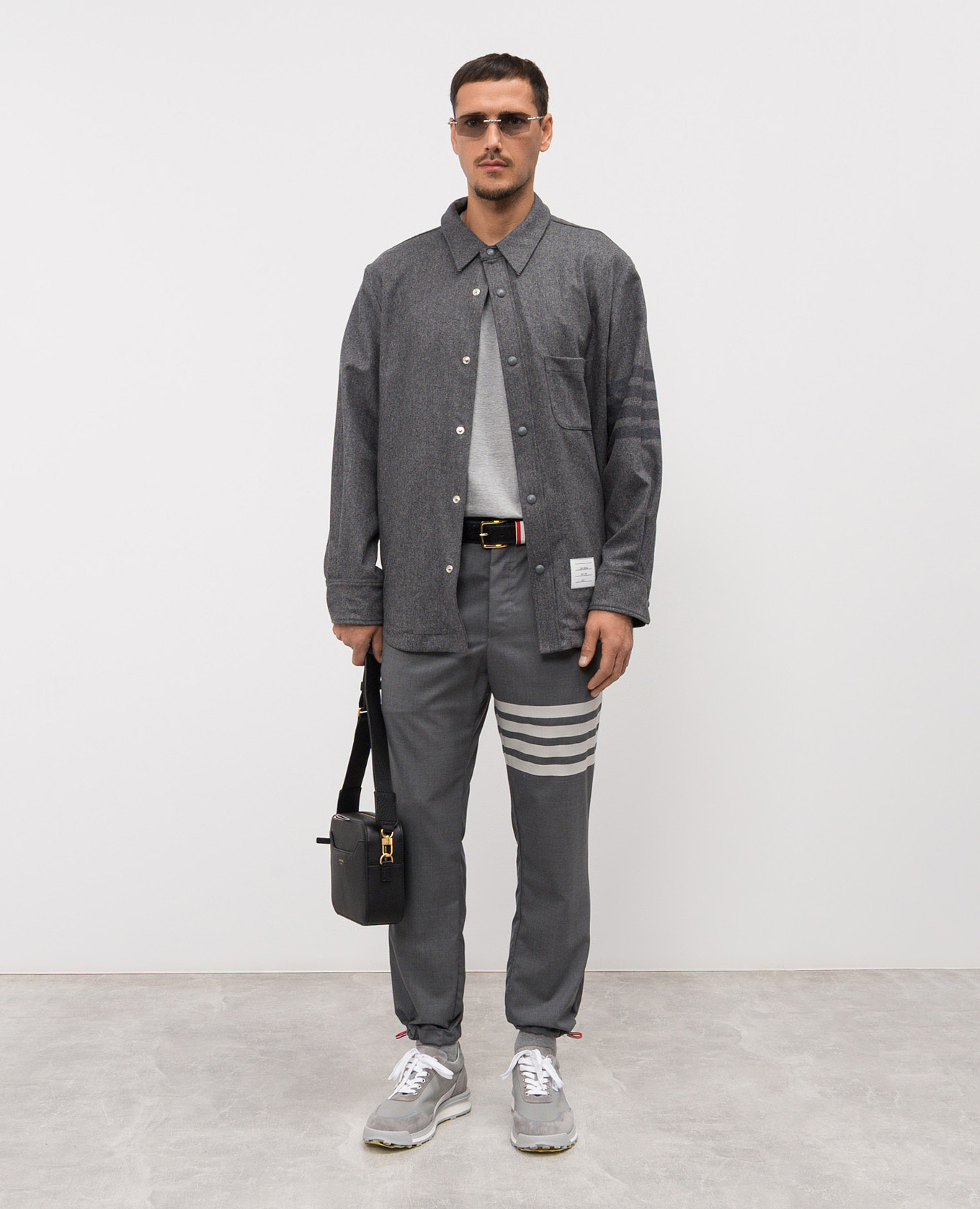 

Grey melange T-shirt with logo Thom Browne