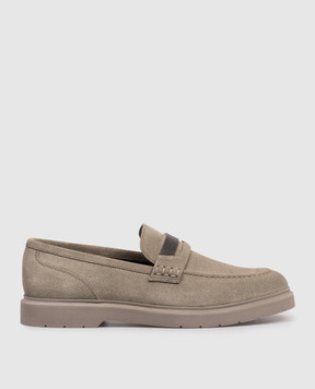 Brunello Cucinelli Khaki suede loafers MZSFG2370