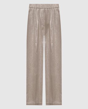Peserico Beige pants with lurex A0403607007